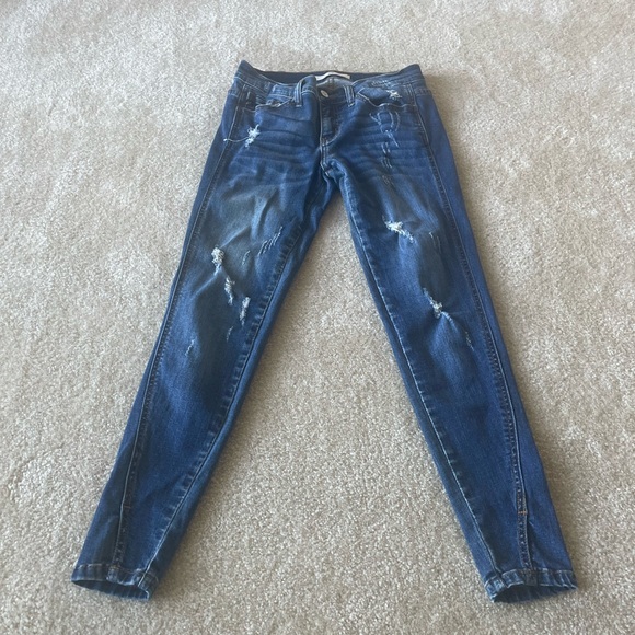 KanCan distressed ankle slit‎ skinny jeans. Women size 3/25 - Picture 2 of 14